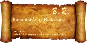 Borvendég Radamesz névjegykártya